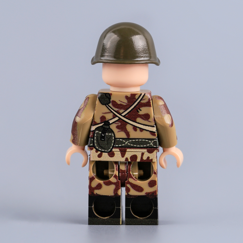 WW2 Military Soviet Engineer Minifigs Autumn Amoeba Camouflage Uniform UV Printed  Soldier Building Blocks Army Compatible Bricks Toy HTL081