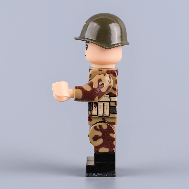 WW2 Military Soviet Engineer Minifigs Autumn Amoeba Camouflage Uniform UV Printed  Soldier Building Blocks Army Compatible Bricks Toy HTL081