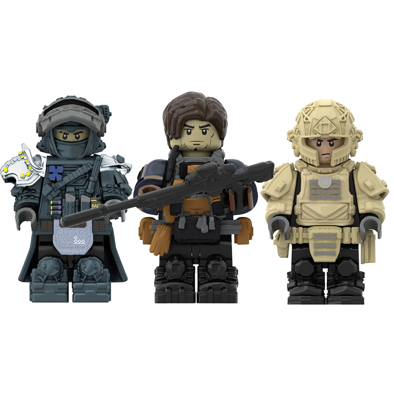 Delta Force Operations Tactical Deep Blue Operator Minifigs SWAT Special Forces Military Building Blocks Children Toy Compatible Bricks 911-29 911-30 911-31