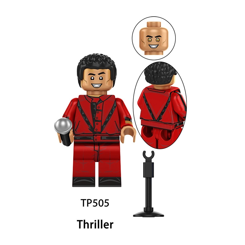 Michael Horror Movie Moonwalk Jackson Minifigs Building Blocks Custom Killer Thriller Bricks Halloween Movie Character Toy Gift TP1062