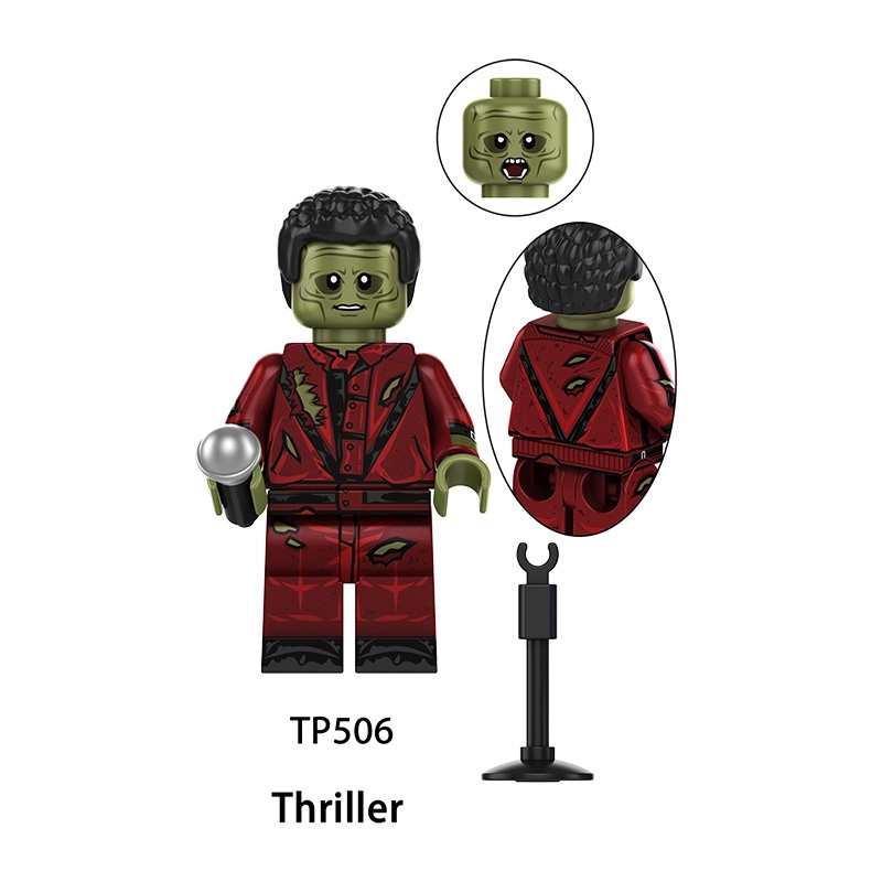 Michael Horror Movie Moonwalk Jackson Minifigs Building Blocks Custom Killer Thriller Bricks Halloween Movie Character Toy Gift TP1062