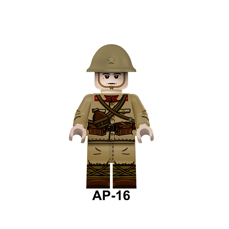 WW2 Japanese Solider Military War Correspondent Minifigure with Camera Building Blocks Figure MOC Compatible Children Toy AP15-19