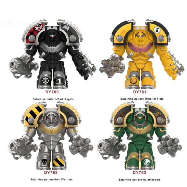 Warhammer Saturnine Terminator Ultramarines Minifigs Building Blocks Saturnine pattern-Dark Angels Compatible Collectible Toy Gift DY760-763