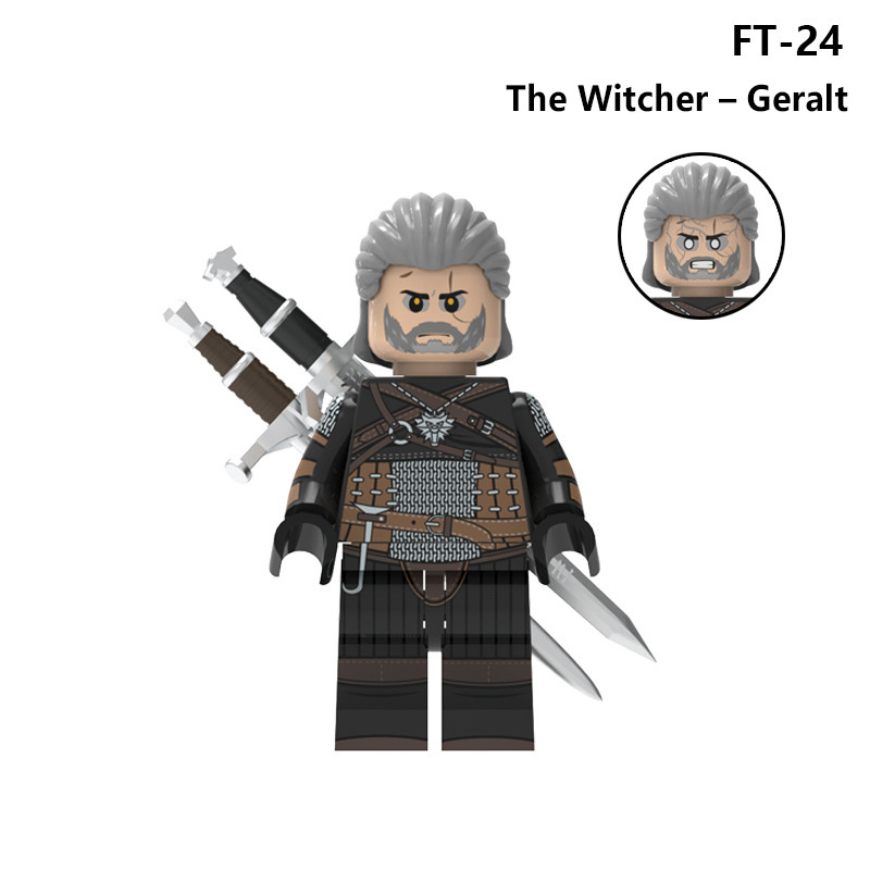 Witcher Minifigs Geralt of Rivia Ciri Building Blocks Custom Compatible Toy Bricks Gift for Fans Anime Game Collection Toys FT24-27