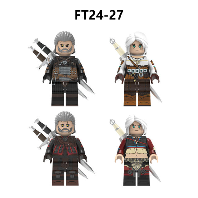 Witcher Minifigs Geralt of Rivia Ciri Building Blocks Custom Compatible Toy Bricks Gift for Fans Anime Game Collection Toys FT24-27