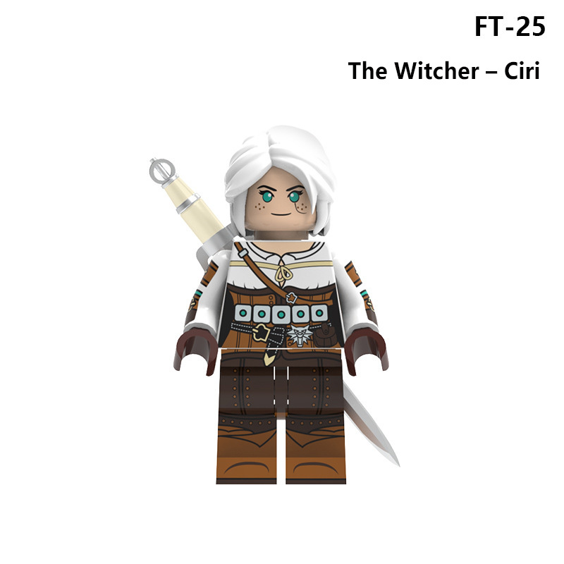 Witcher Minifigs Geralt of Rivia Ciri Building Blocks Custom Compatible Toy Bricks Gift for Fans Anime Game Collection Toys FT24-27