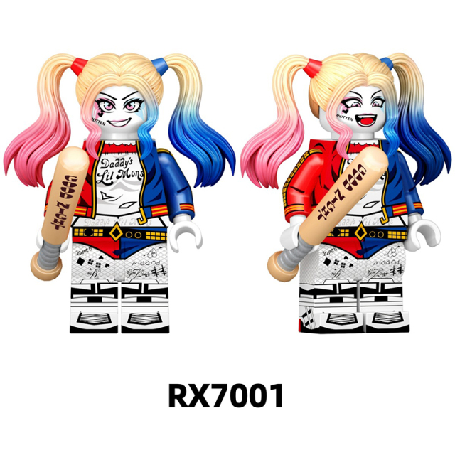 Superhero Harley Quinn Building Block Minifigs DC Marvel Villain Clown Girl Model Assemble Bricks Compatible Display Collectible Gift Toys RX7001