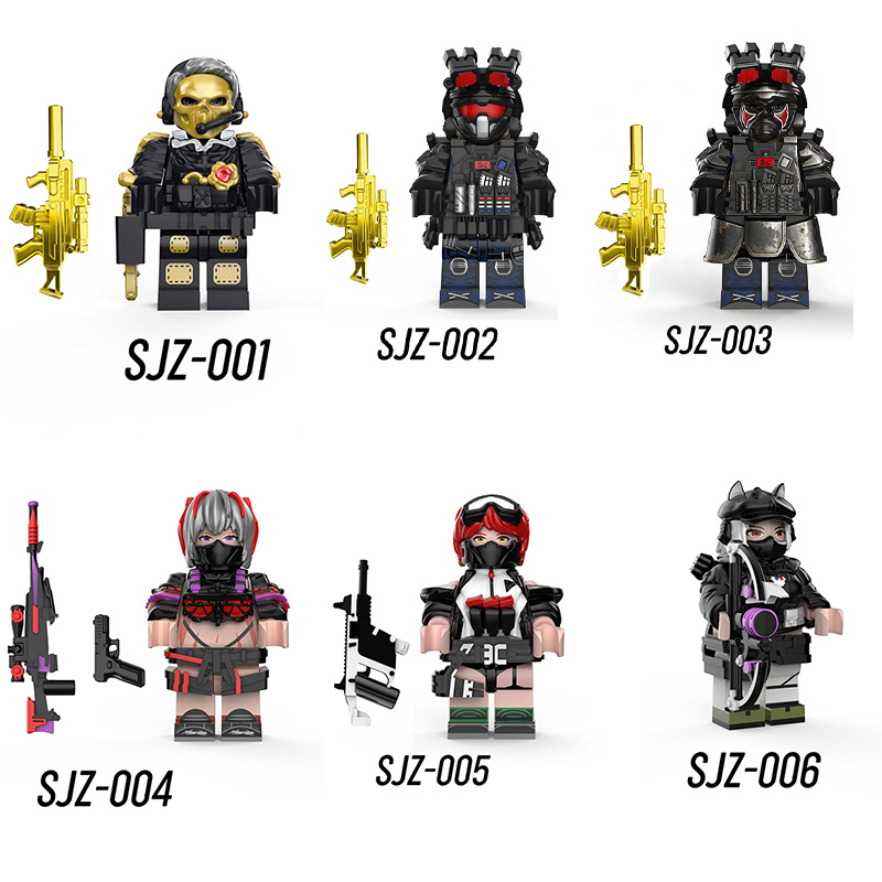 SJZ-004 SJZ-005 Tactical Operator Female Soldier Minifigs Bricks