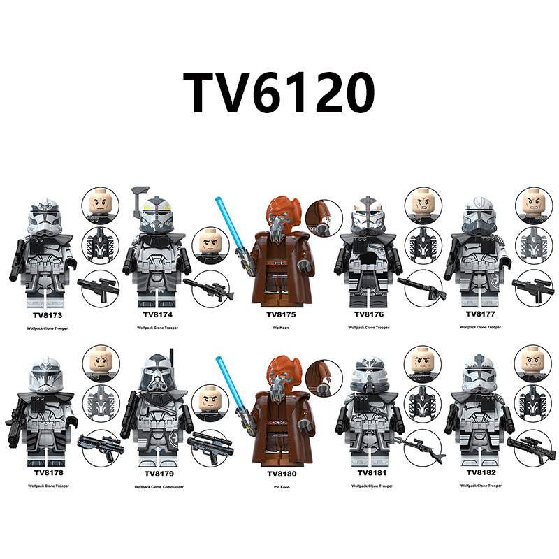 Star Wars Clone Trooper Wolfpack Commander Minifigs Building Blocks Army Custom Soldiers MOC Compatible Bricks Battle Kids Toys Gift TV6120