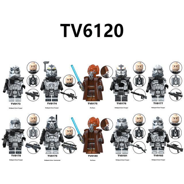 Star Wars Clone Trooper Wolfpack Commander Minifigs Building Blocks Army Custom Soldiers MOC Compatible Bricks Battle Kids Toys Gift TV6120