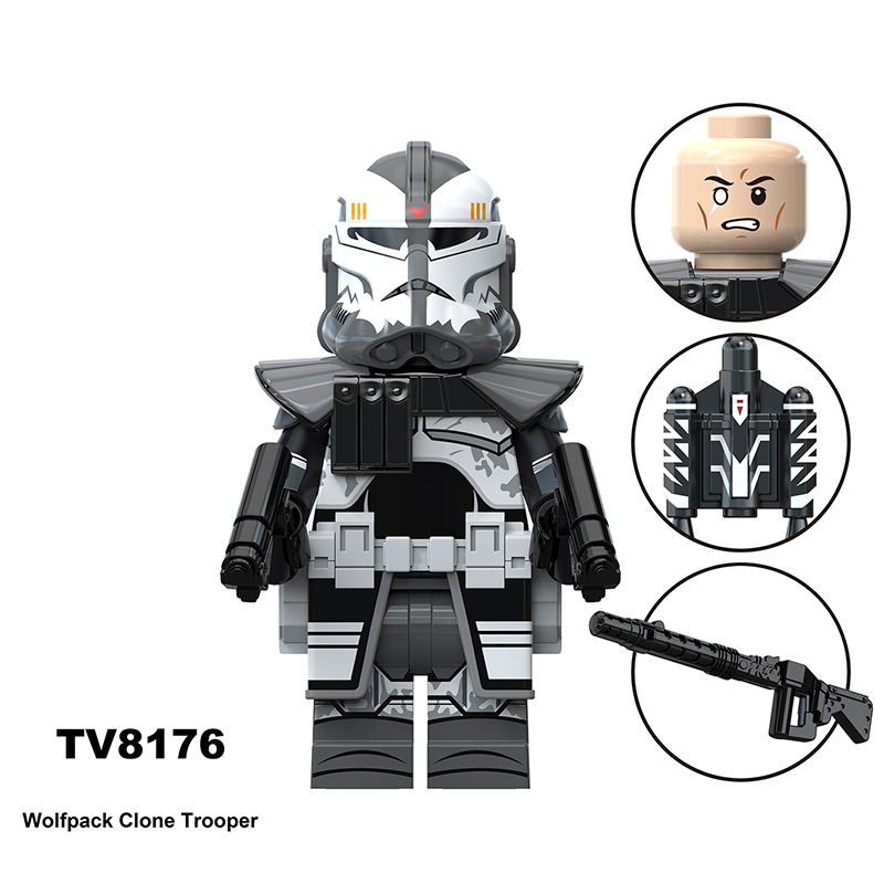 Star Wars Clone Trooper Wolfpack Commander Minifigs Building Blocks Army Custom Soldiers MOC Compatible Bricks Battle Kids Toys Gift TV6120