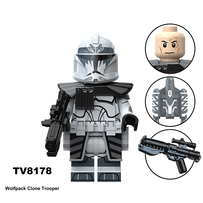 Star Wars Clone Trooper Wolfpack Commander Minifigs Building Blocks Army Custom Soldiers MOC Compatible Bricks Battle Kids Toys Gift TV6120