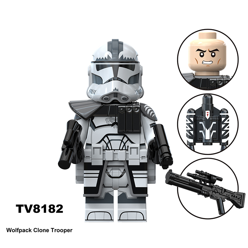 Star Wars Clone Trooper Wolfpack Commander Minifigs Building Blocks Army Custom Soldiers MOC Compatible Bricks Battle Kids Toys Gift TV6120