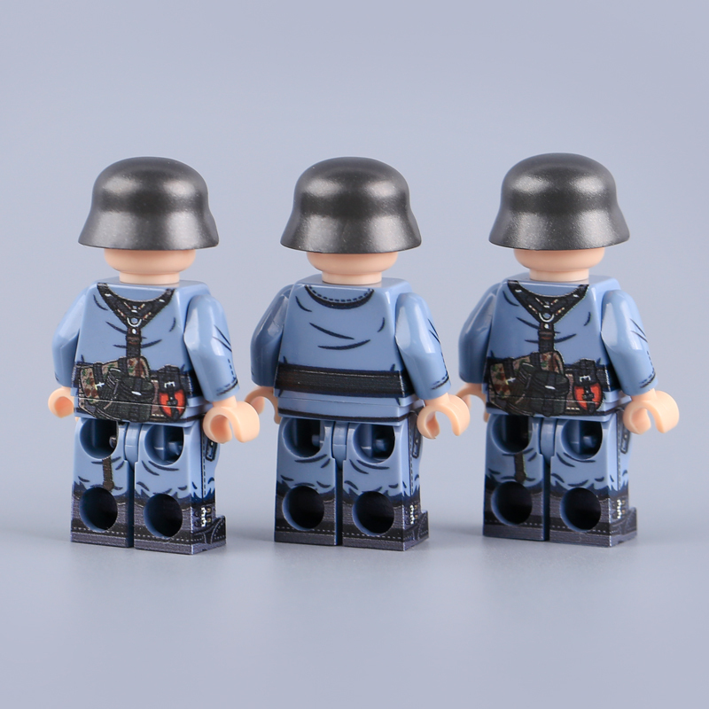 WW2 German Air Force Artillery Soldier Minifigs Building Block Military Collection Brick Historical Army Model Toy Gift Compatible HTL097-099