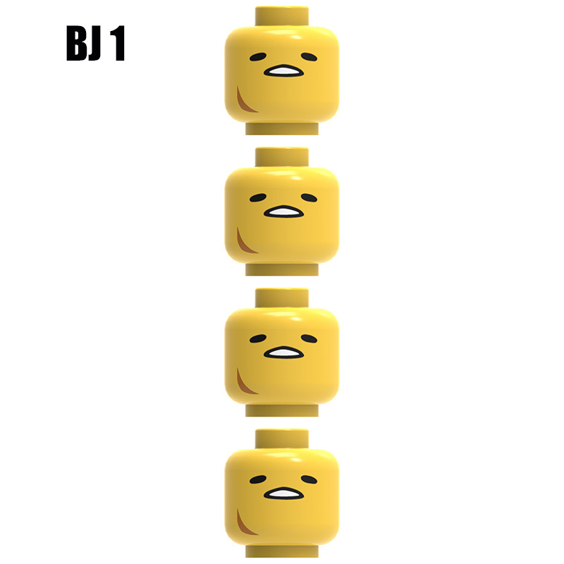 Funny Minifigs Face Expression Heads Building Block MOC Emoji Accessories Custom DIY Brick Toy Parts Compatible BJ1-BJ6