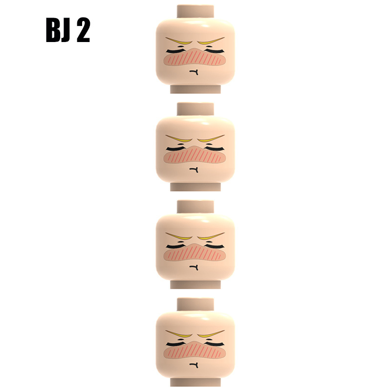 Funny Minifigs Face Expression Heads Building Block MOC Emoji Accessories Custom DIY Brick Toy Parts Compatible BJ1-BJ6