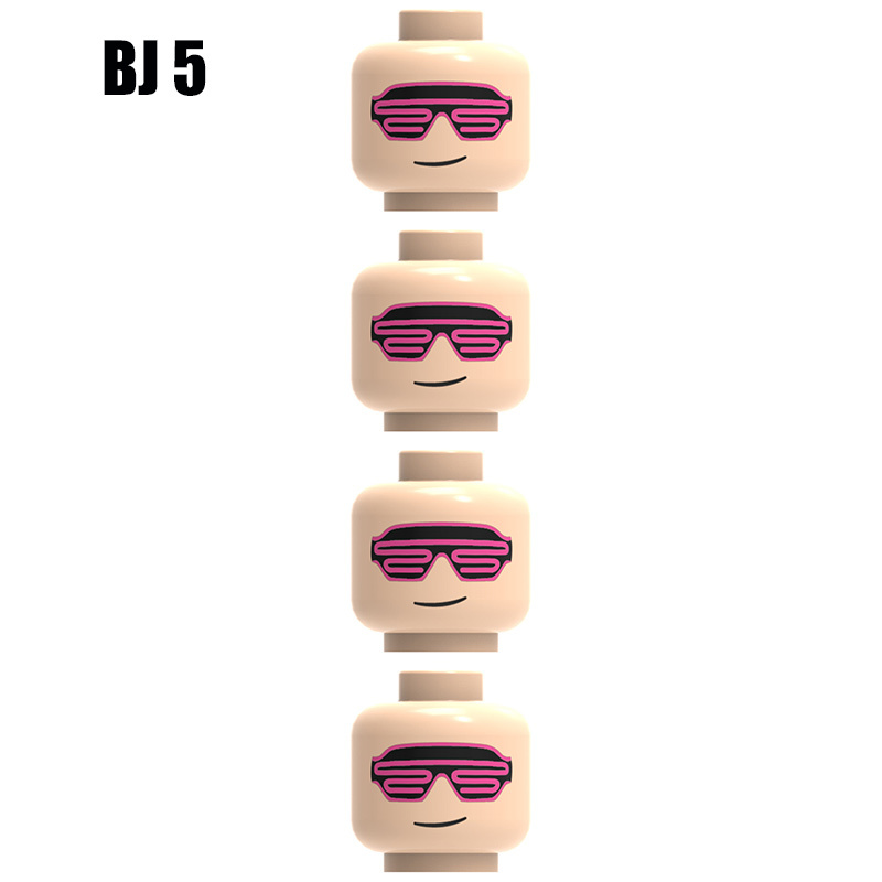 Funny Minifigs Face Expression Heads Building Block MOC Emoji Accessories Custom DIY Brick Toy Parts Compatible BJ1-BJ6