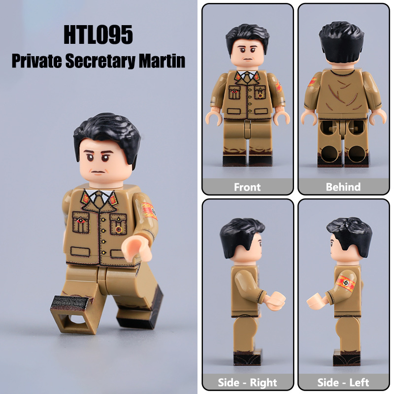 WWII Military Martin Secretary UV Printed Minifigs German Private Secretary Building Block Solider Compatible Collection Children Toy Gift HTL095
