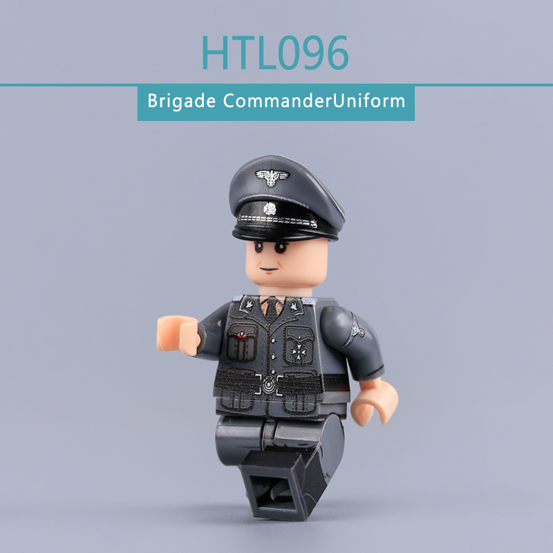 WWII German Brigade Commander Uniform Minifigs Military Building Block Soldier Historical Collector Model Toy Gift Set HTL096