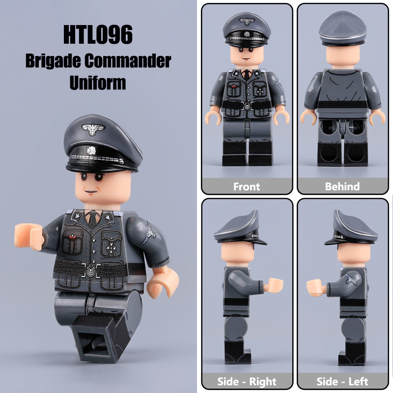 WWII German Brigade Commander Uniform Minifigs Military Building Block Soldier Historical Collector Model Toy Gift Set HTL096