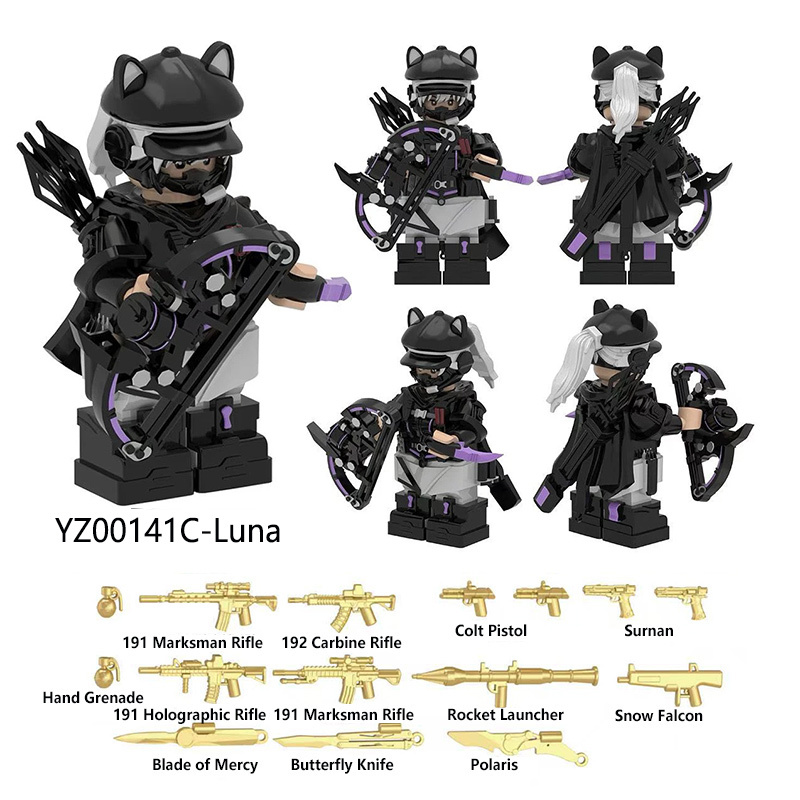 Delta Ops Special Forces Military Minifigs Building Blocks Luna Soldier Team Weapons Gear Model Toy Gift for Kids Collections YZ00140 YZ00141 YZ00148