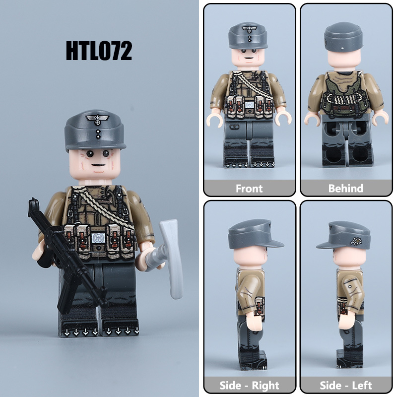 WW2 German Mountain Division Troops Gebirgsjäger Minifigs UV Printed Building Block Uniform Infantry Solider Military HTL072-75