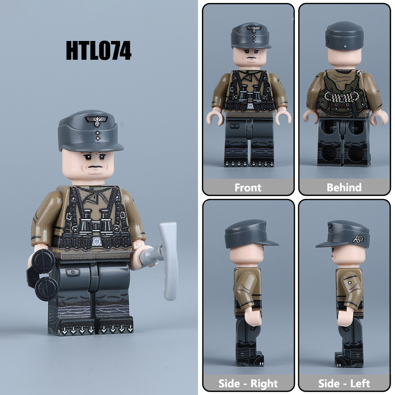 WW2 German Mountain Division Troops Gebirgsjäger Minifigs UV Printed Building Block Uniform Infantry Solider Military HTL072-75