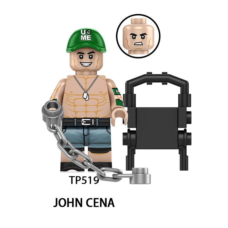 WWE Wrestling Superstars Minifigs John Cena The Rock Undertaker Triple Famous People Building Blocks Fans Collection Children Toys TP1064