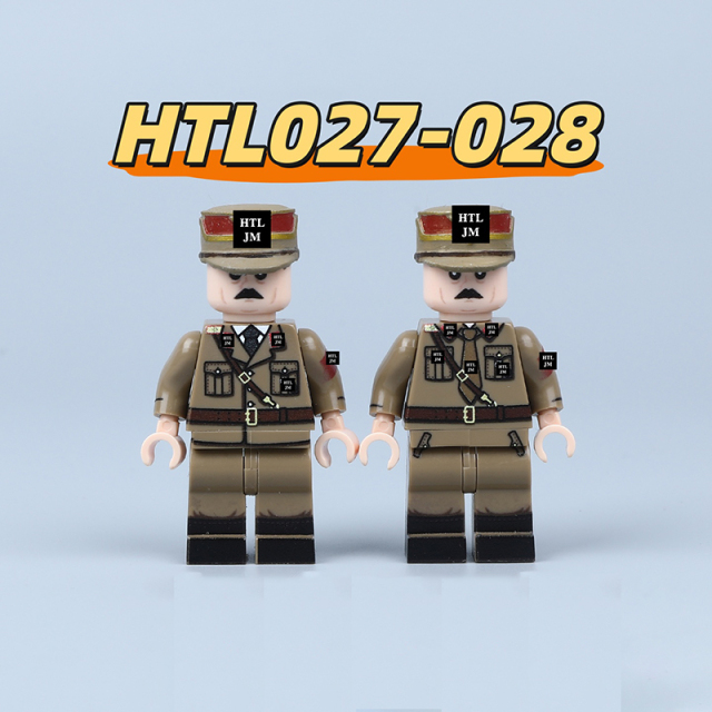 WW2 German SA Leader Ernst Röhm Minifigs Building Blocks UV Printing Röhm SA Uniform Officer Helmet Army Soldier Bricks Toys HTL027-028