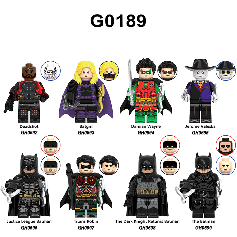 Marvel Superhero Multiverse Batman Building Block Minifigs Batgirl Damian Wayne Jerome Valeska Compatible Brick Toy Children Gifts G0189