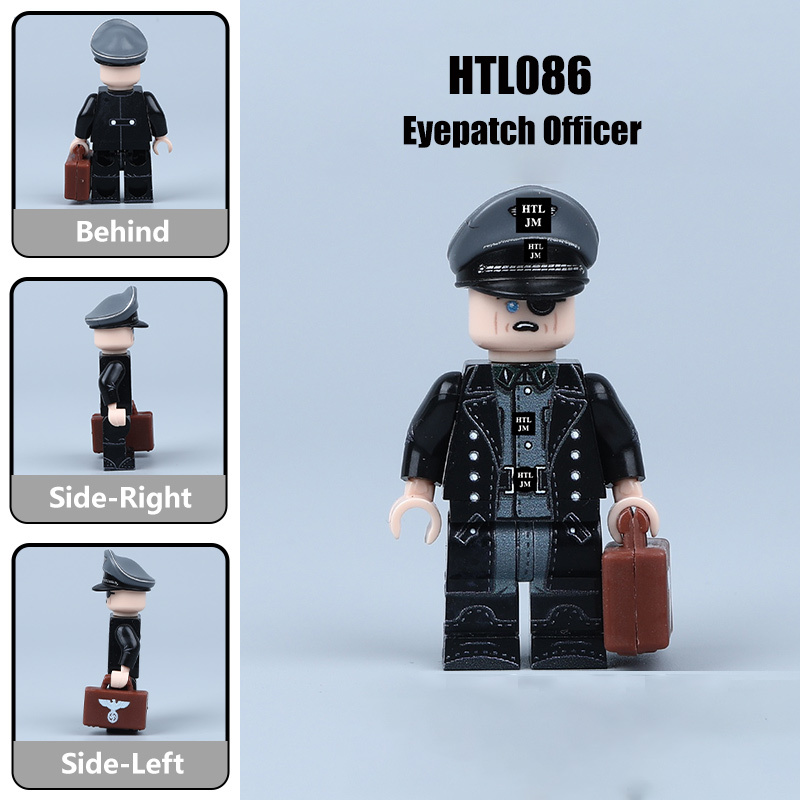 WW2 German Solider Historical Military Secret Police Officeer Inspired Building Block Gestapo Minifigs Army Collection Toy Children Gift HTL086-089