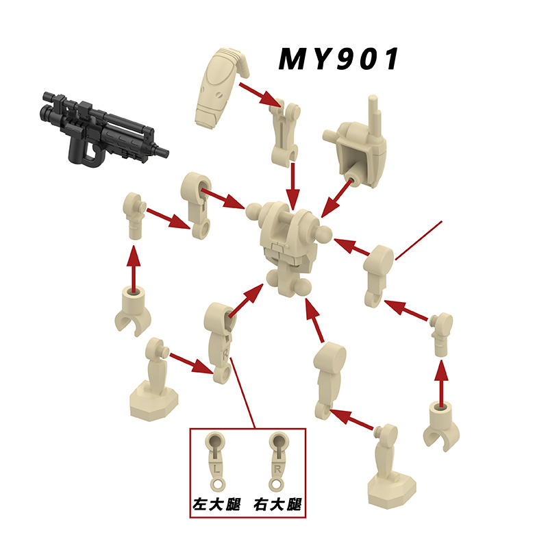 Star Wars Galaxy Battle Droid Building Block Sci-Fi Robot Trooper Minifigs Collectible Toy Children Gifts Compatible MY901-905