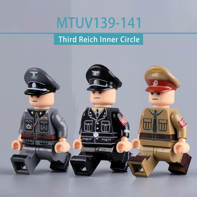 WW2 German Officer Third Reich Inner Circle Minifigs Rudolf Hess Hermann Fegelein Building Blocks Historical Military UV Printed Toy Gifts MTUV139-141