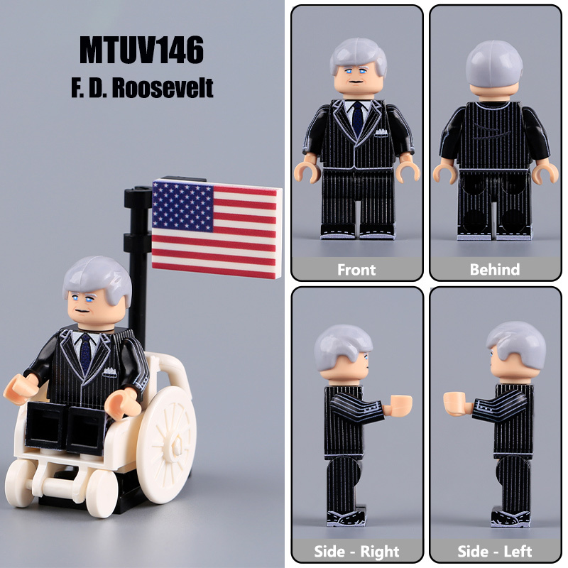 WW2 American Officer Roosevelt Truman US President Minifig Building Block Military Historical UV Printed Solider Toy Gift MTUV146 MTUV149