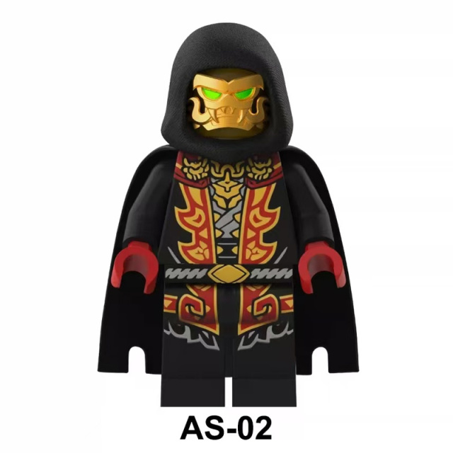 Golden Ninja Mask Warrior Building Block Hooded Shadow Assassin Minifigs Collectible Toy Medieval Fantasy Gifts AS02