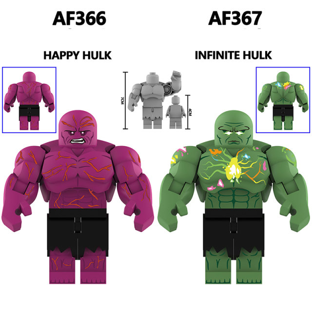 Marvel Superhero Big Size Minifigs Inifinite Happy Hulk Building Blocks Compatible Toy Collection Gift Fans Display AF3666-367