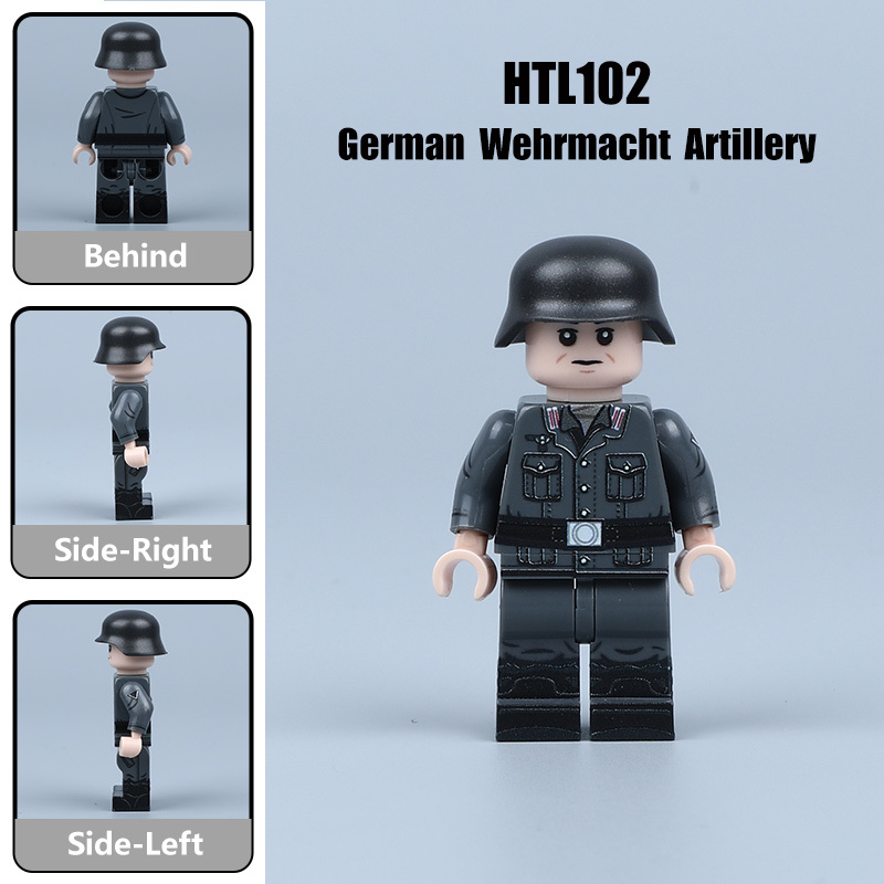 WW2 German Army Artillery Troops Building Block Minifigs Military Cannon Soldier Custom UV Printed Brick CollectionToy Gift HTL100-104