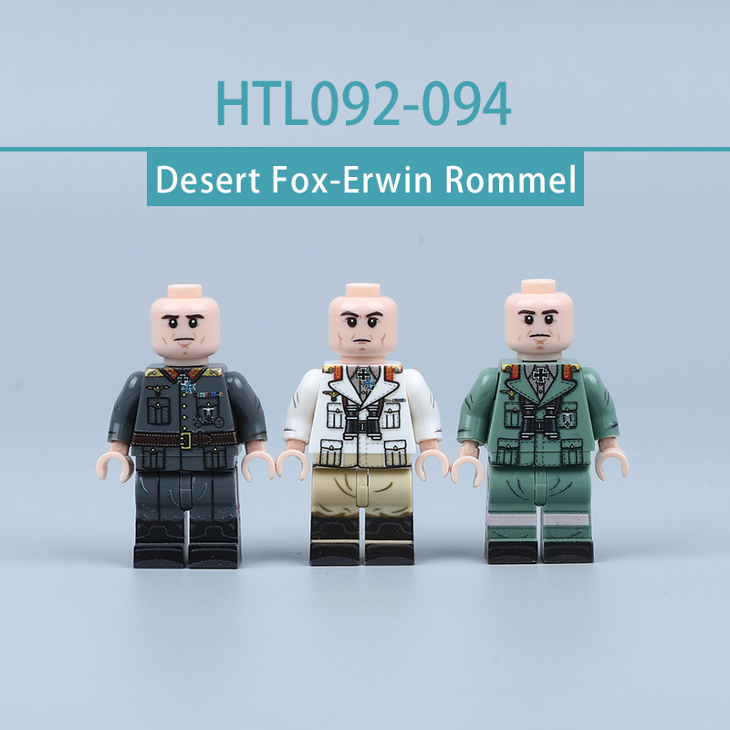 WWII Desert Fox Military Minifigs UV Printed Toy Set Compatible
