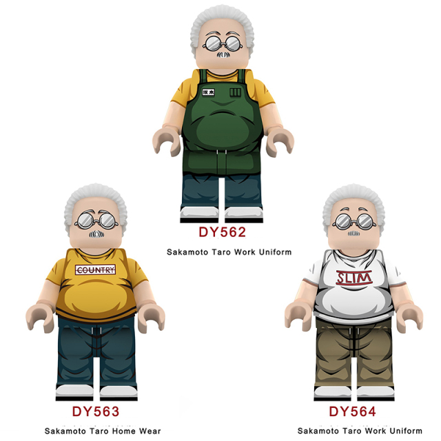 Japanese Anime Sakamoto Days Taro Sakamoto Minifigs Building Blocks Workwear Model Work Uniform Collection Toy Gifts DY562-564