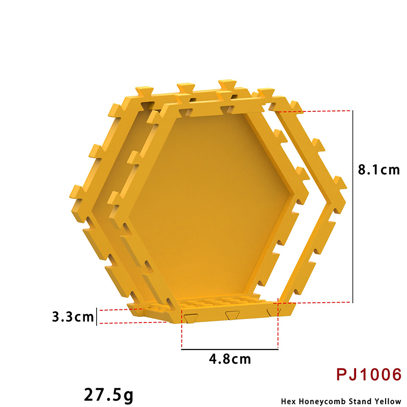 Hexagon Honeycomb Display Shelf Modular Building Block Storage Rack Action Figure Organizer Stackable Desktop Display Case Toy Compatible PJ1001-1008