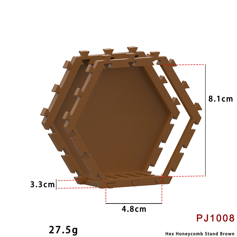 Hexagon Honeycomb Display Shelf Modular Building Block Storage Rack Action Figure Organizer Stackable Desktop Display Case Toy Compatible PJ1001-1008