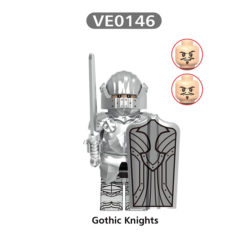 Medieval Knight Gothic Knights Building Block Minifigs Armor Warrior Unicorn Divine Eagle Custom Assembly  Collectible Display Toy Gift V1007