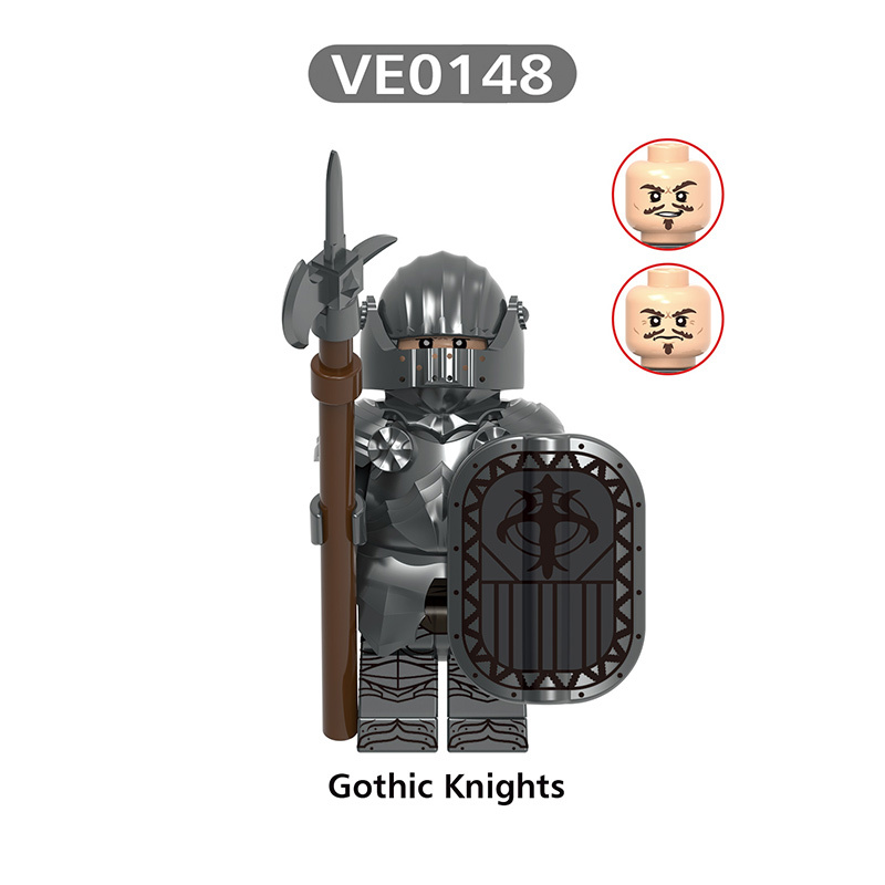 Medieval Knight Gothic Knights Building Block Minifigs Armor Warrior Unicorn Divine Eagle Custom Assembly  Collectible Display Toy Gift V1007