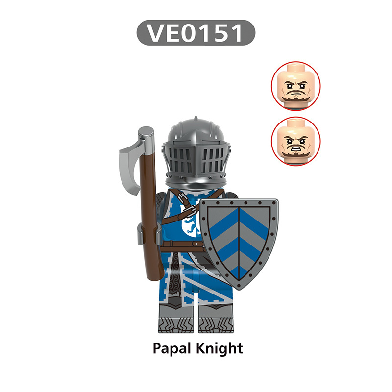 Medieval Knight Gothic Knights Building Block Minifigs Armor Warrior Unicorn Divine Eagle Custom Assembly  Collectible Display Toy Gift V1007