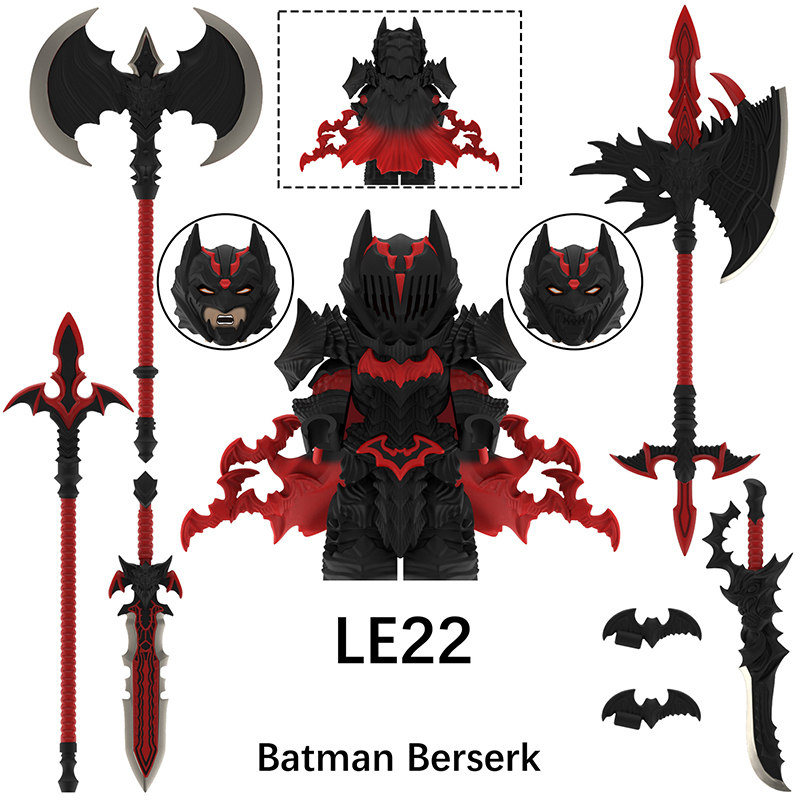 Marvel Berserker Bat Fury Warrior DC Comics Building Block Dark Fantasy Knight Minifigs Collectible Brick Toy Gifts LE21 LE23
