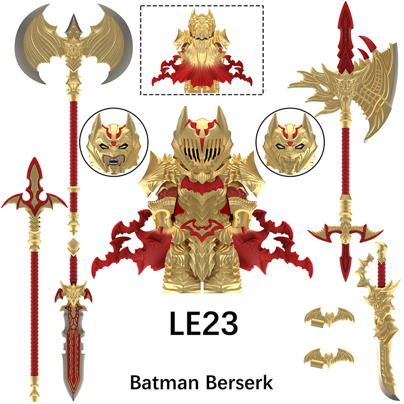 Marvel Berserker Bat Fury Warrior DC Comics Building Block Dark Fantasy Knight Minifigs Collectible Brick Toy Gifts LE21 LE23