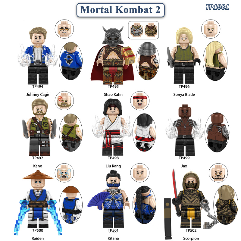 Mortal Kombat 2 Minifigs Scorpion Sub Zero Raiden Building Blocks