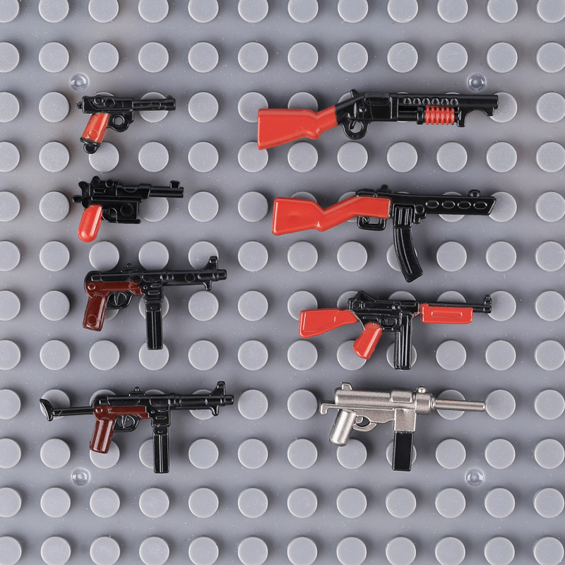 MOC Military Kar98k Mosin-Nagant  Accessories Building Blocks Gun Weapons British Cavalry Sword Lee-Enfield No.4 M4 Silenced Container Toys Boys Gift