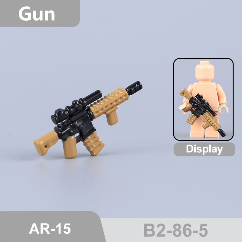 MOC City Military M4-SBR M4A1 M4A4 Accessories Building Blocks Gun Weapons M4 w/ Scope Silenced Container Toys Boys Gift