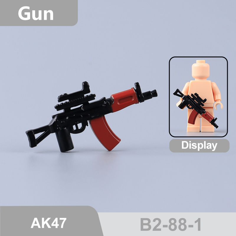 MOC City Military M4-SBR M4A1 M4A4 Accessories Building Blocks Gun Weapons M4 w/ Scope Silenced Container Toys Boys Gift